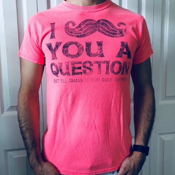Gildan Other - VTG Gulf Shores Mustache Pink Black Tee T-shirt S